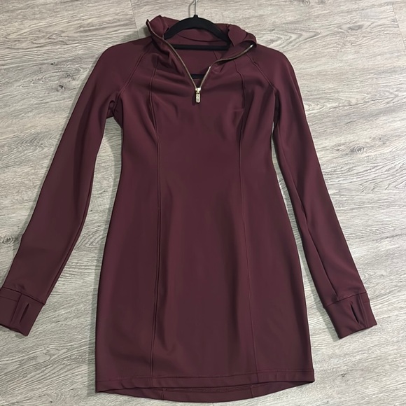 Lululemon Athletica Red Long Sleeve Bodycon Dress - Picture 1 of 3
